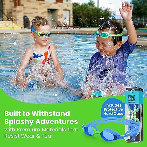 Miniatura 6 de Delfina Gafas de natación para niños de 2 a 7 años, cómodas, sin fugas, antivaho para niños para nadar