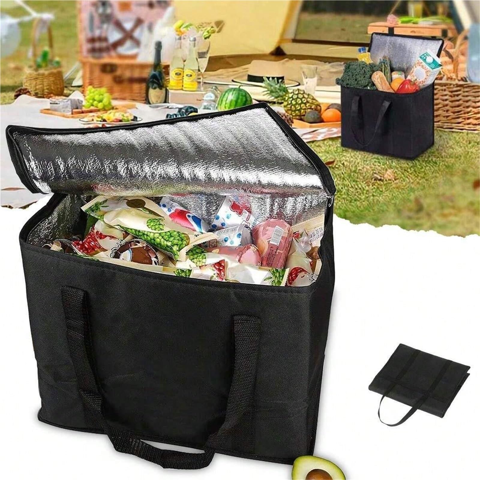 Borsa da picnic campeggio 1 pz pranzo multifunzionale isolata Cestino portatile Raffreddamento impermeabile incorporato riutilizzabile per Alimenti