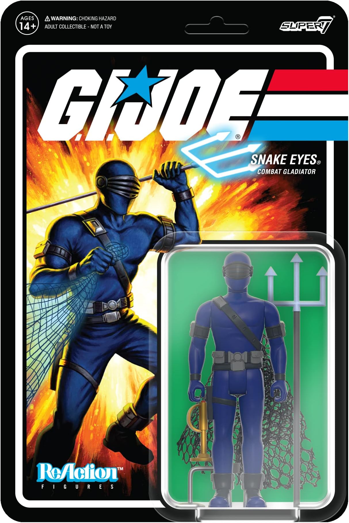 SUPER7 - G.I. Joe Snake Eyes Combat Gladiator 3.75 in Reaction Figure
