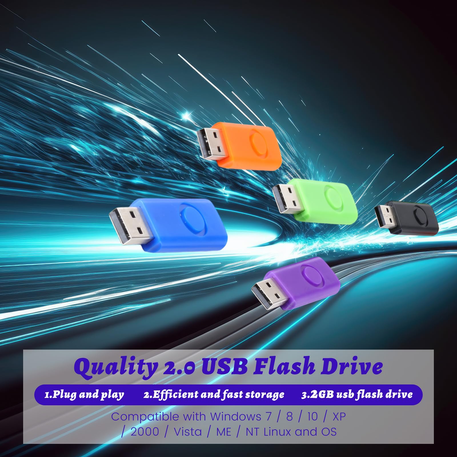 Kanayu Paquete de 50 unidades flash USB de 2 GB, pequeñas unidades de pulgar 2.0, unidades flash USB de memoria rápida para almacenamiento externo y copia de seguridad, adecuadas para portátiles