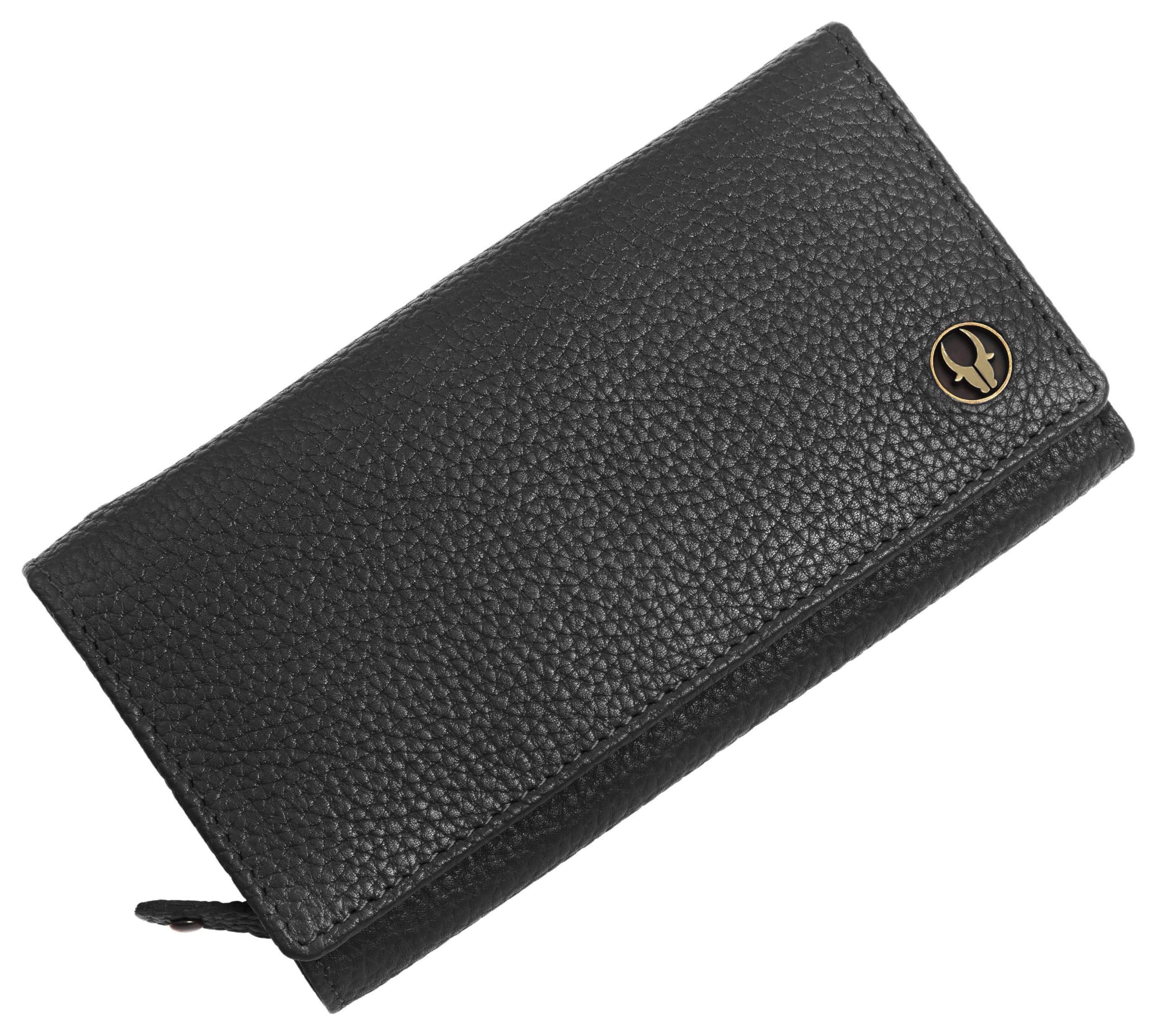 Women’s Genuine Leather RFID Blocking Wallet | Tri-Fold High-Capacity Ladies Purse with Card Slots, Zipper Coin Pocket & Snap Closure | Ideal Gift for Women (Black)-image-23