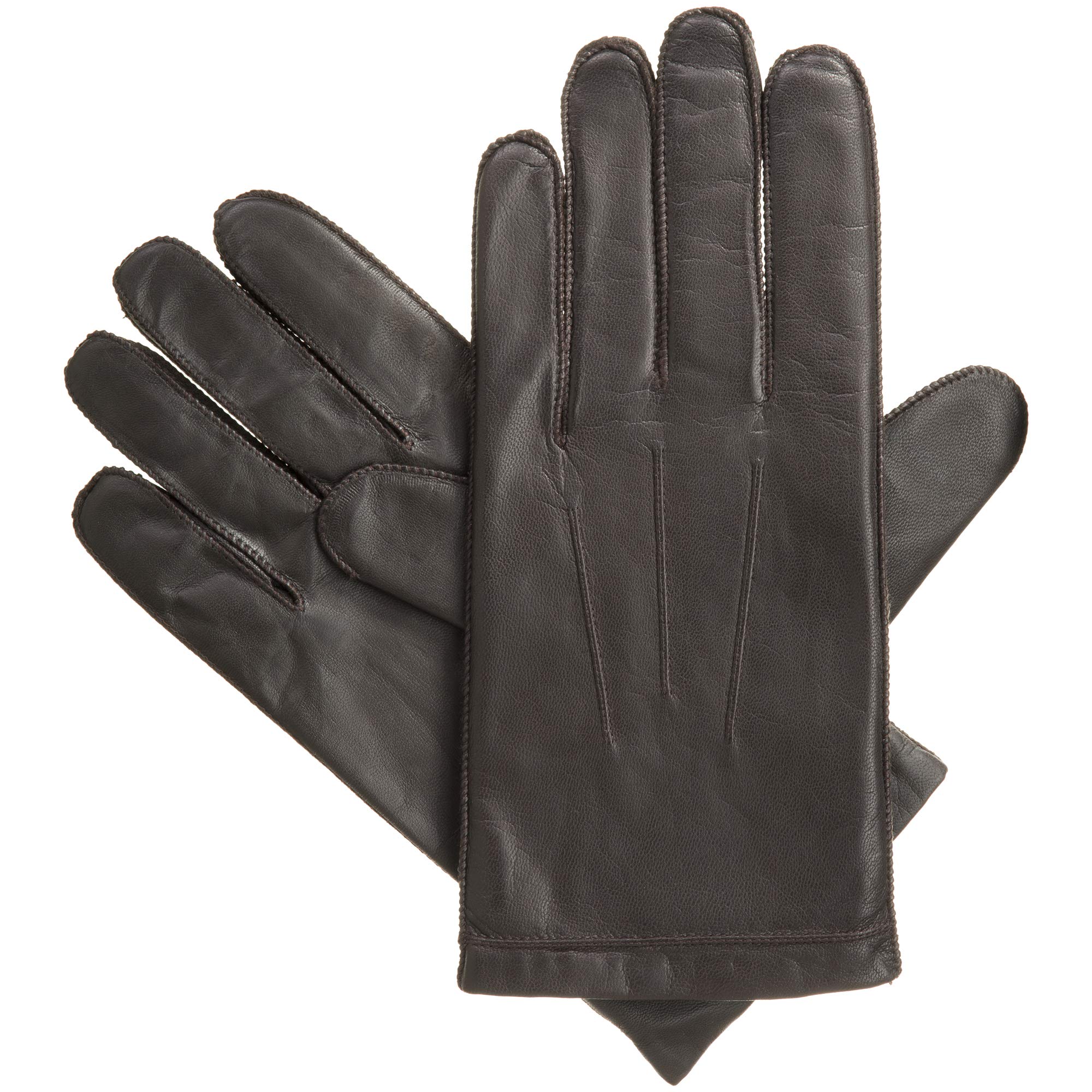isotoner Men's Smartouch Smooth Leather with Center Palm Vent