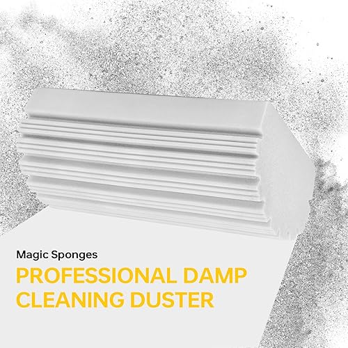 Miniatura 6 de Paquete de 4 esponjas húmedas para limpiar el polvo, esponjas reutilizables para el hogar, para zócalos, persianas, vidrio, rejillas de ventilación,