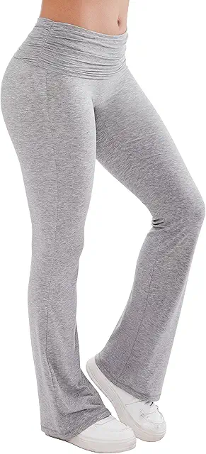 Fold Over Yoga Pants: Low Waist Flared Leggings for Women