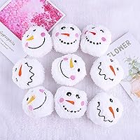 Vista 4 de Aneco Juego de 12 bolas de juguete de nieve, bolas de muñeco de nieve de felpa con 1 bolsa realista para adultos y niños, juego de invierno