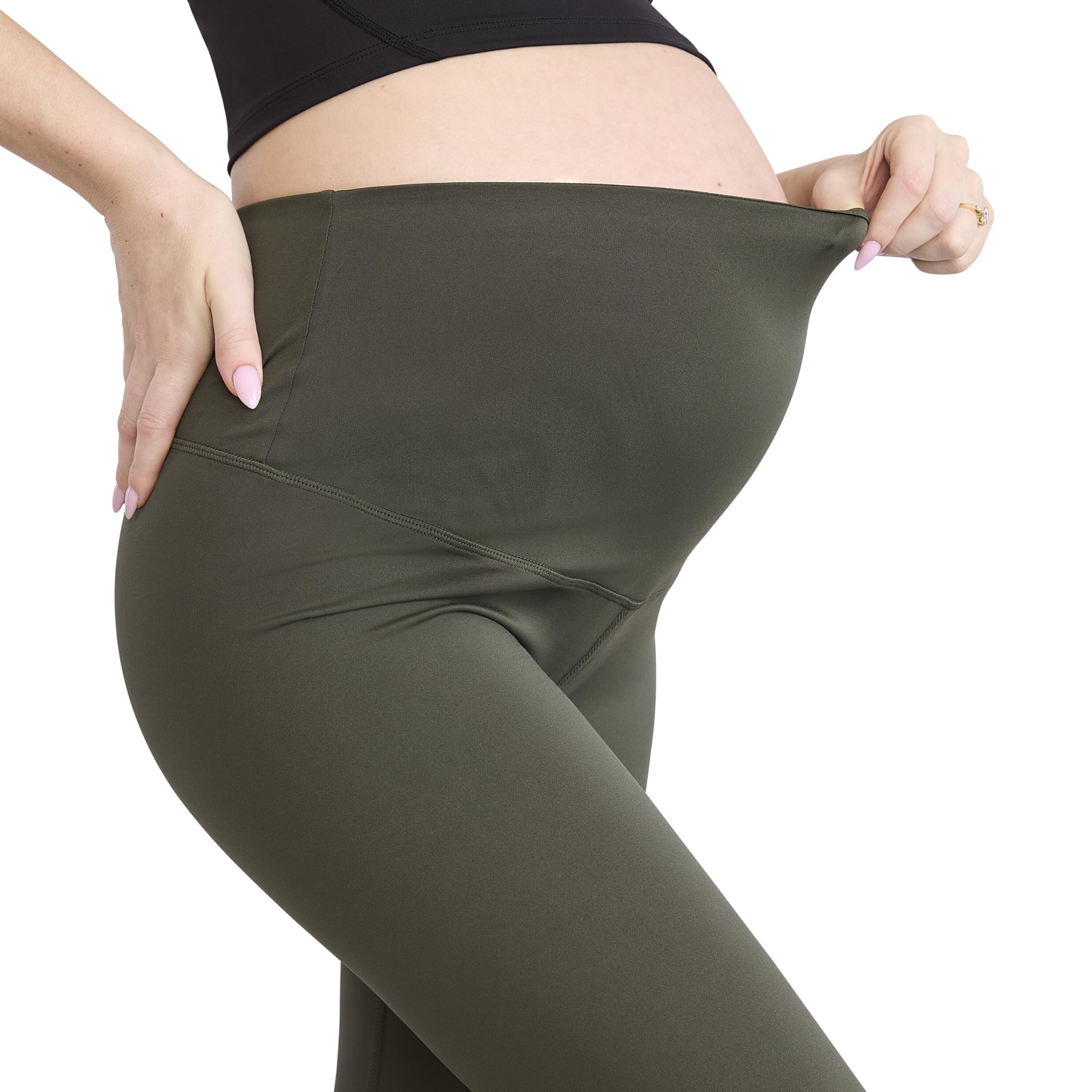 Motherhood Maternity Damen Over The Belly Workout Activewear Pregnancy Leggings