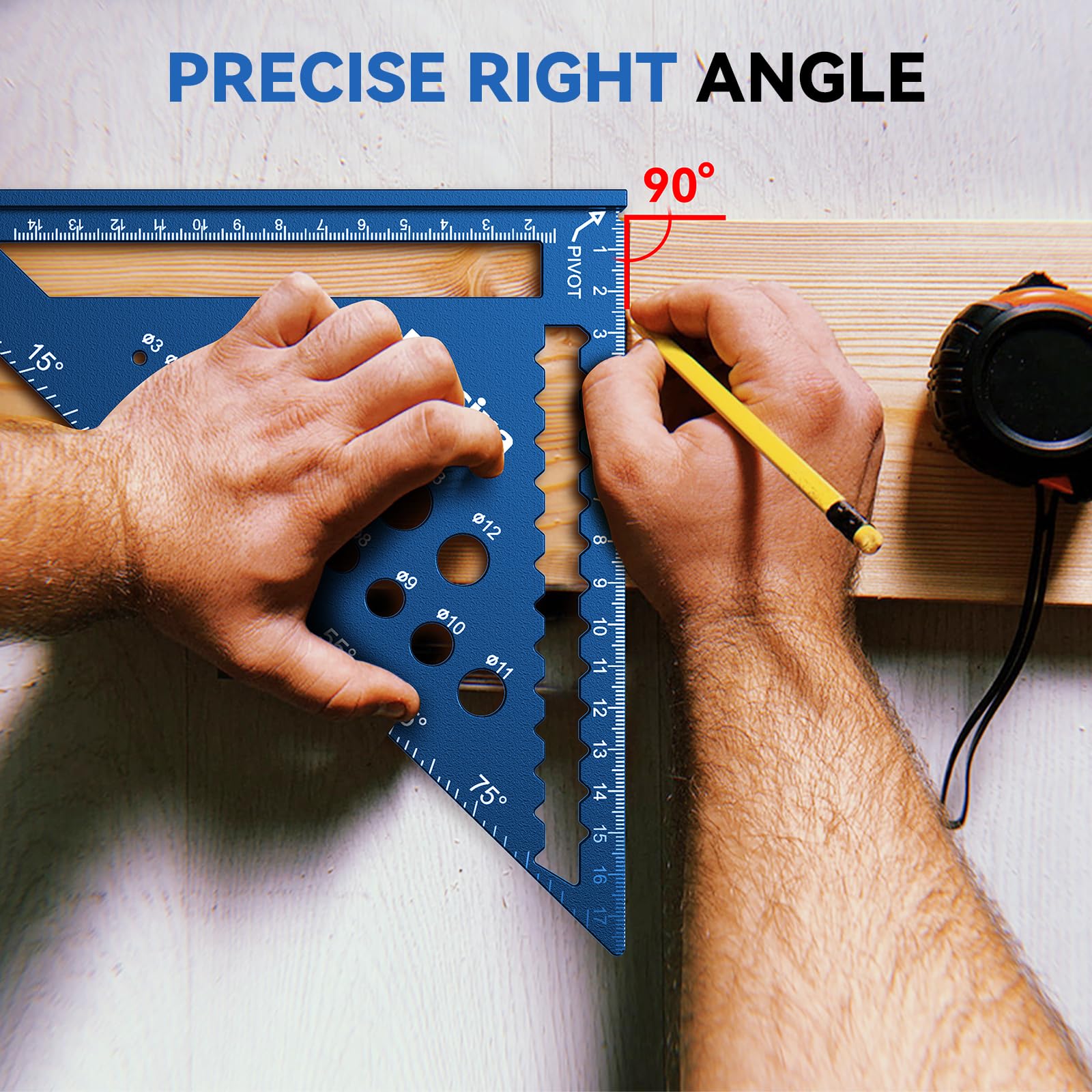 Squadra Da Falegname 300mm In Acciaio - Per Misurare Angoli 45° E 90° | Precisione Professionale - Foto 13