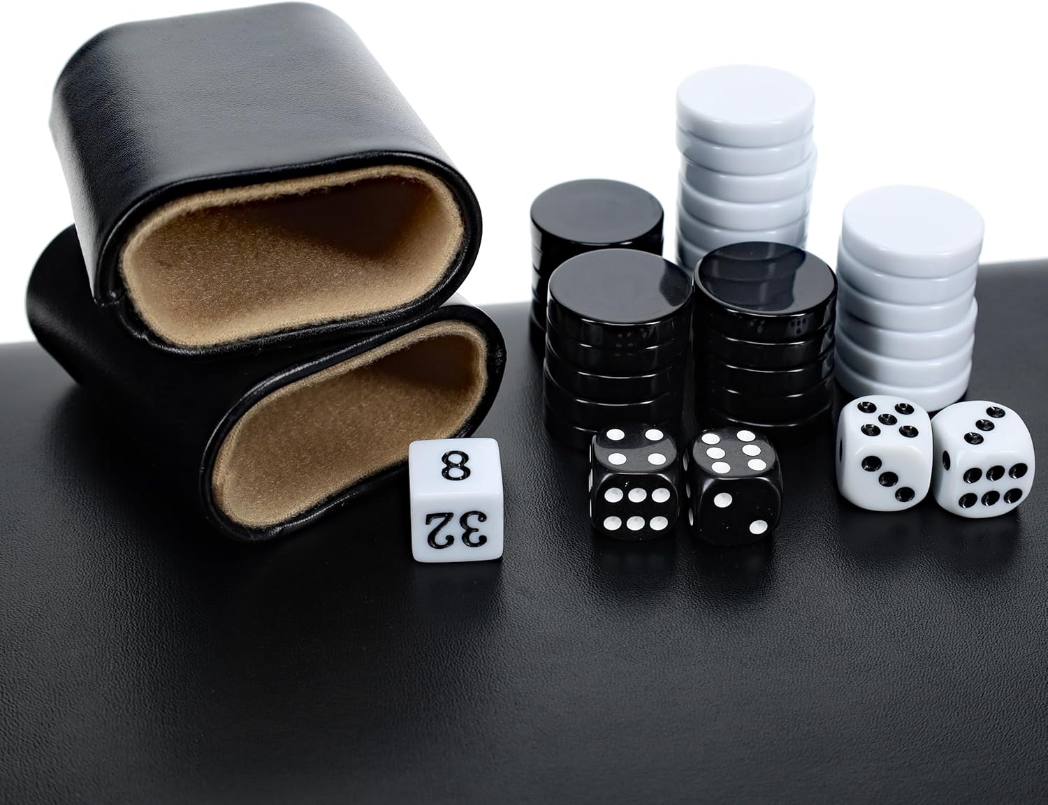 Black Leatherette Backgammon