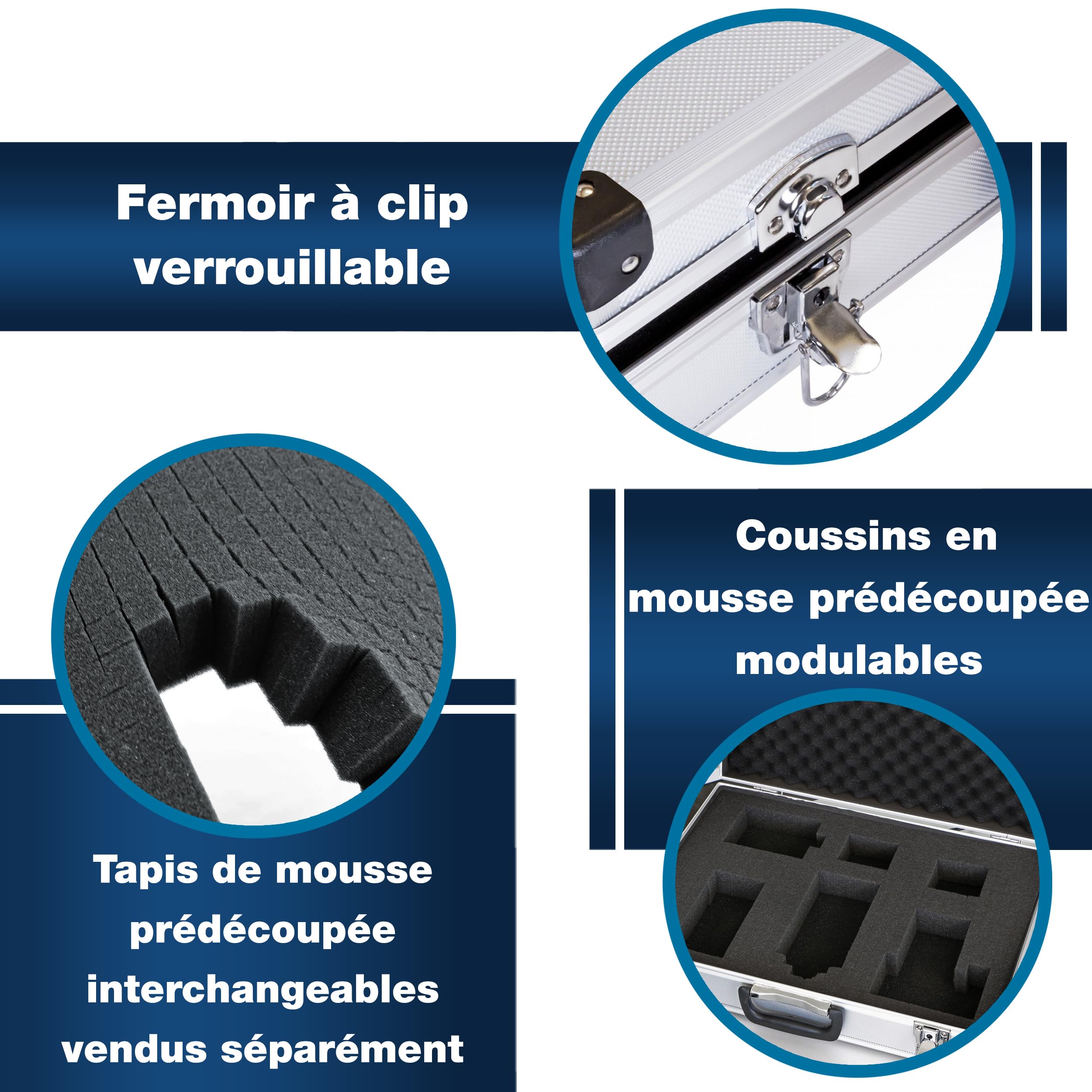 Peak Tech P 7270 - Mallette Universelle pour Instruments de Mesure, Robuste en Aluminium, Compartiment à Outils, Rembourrage en Mousse, Verrouillable, Anti-Poussière, XXL - 500 x 350 x 120 mm