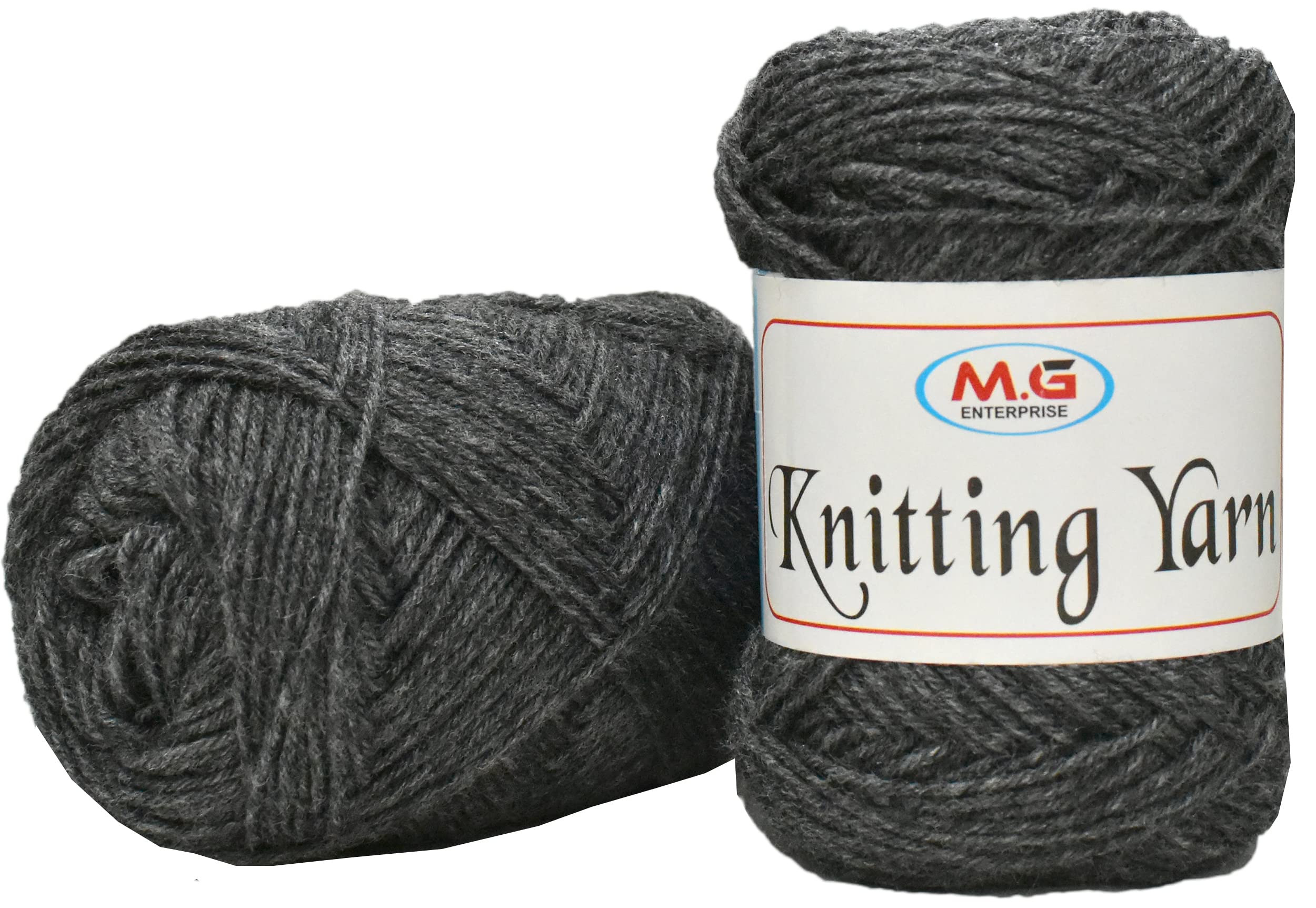M.G ENTERPRISE 100% Acrylic Wool Wrosted Grey 100 GMS Wool Ball Hand Knitting Wool/Art Craft Soft Fingering Crochet Hook Yarn, Needle Knitting Yarn Thread Dyed- Art-AHJ