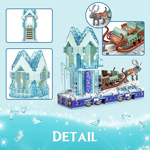Miniatura 3 de Educiro - Juego de construcción de castillo de princesa de hielo con reno Sven para niños, niñas y niños de 8 a 12 años, (912 piezas) juguetes de