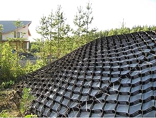 Geogrid Driveway, HDPE Geo Grid Ground Gravel Grid, 2" Tall Geogrid Permeable Pavers, Soil/Gravel/Sand/Rocks Filling Slope Protection Polyethylene Grid (Size : 2x7m (6.5x23ft))
