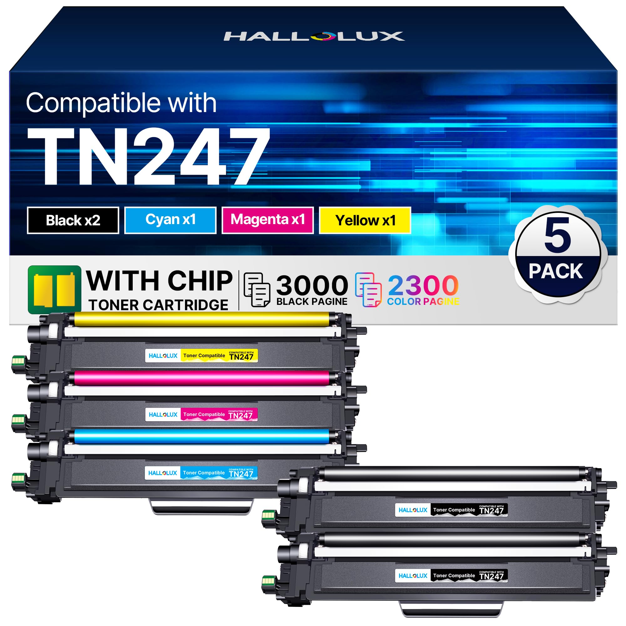 TN247 TN243CMYK Toner Kompatible für Brother TN-247BK TN-243CMYK TN 247 TN 243 für Brother MFC-L3750CDW Toner MFC L3750CDW DCP-L3550CDW MFC-L3770CDW MFC-L3710CW DCP-L3510CDW (5er-Pack) | TN 247 TN 243 für Brother MFC-L3750CDW Toner MFC L3750CDW DCP-L3550CDW MFC-L3770CDW MFC-L3710CW DCP-L3510CDW L3517CDW