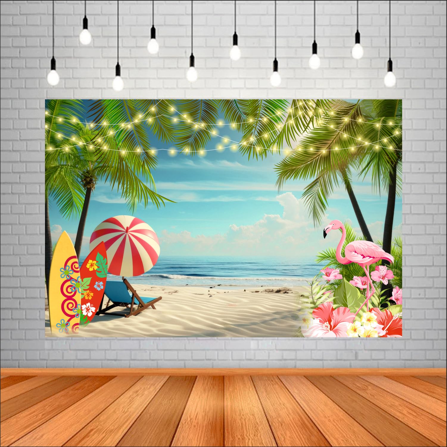 Party Baazaar Tropical Beach Birthday Backdrop | Hawaii Summer Luau Party Banner Decoration (Pack of 1, Multicolor, Size: 5X3 Feet)