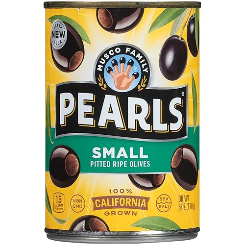 PEARLS Aceitunas negras con deshuesos, 6 oz, 12 latas
