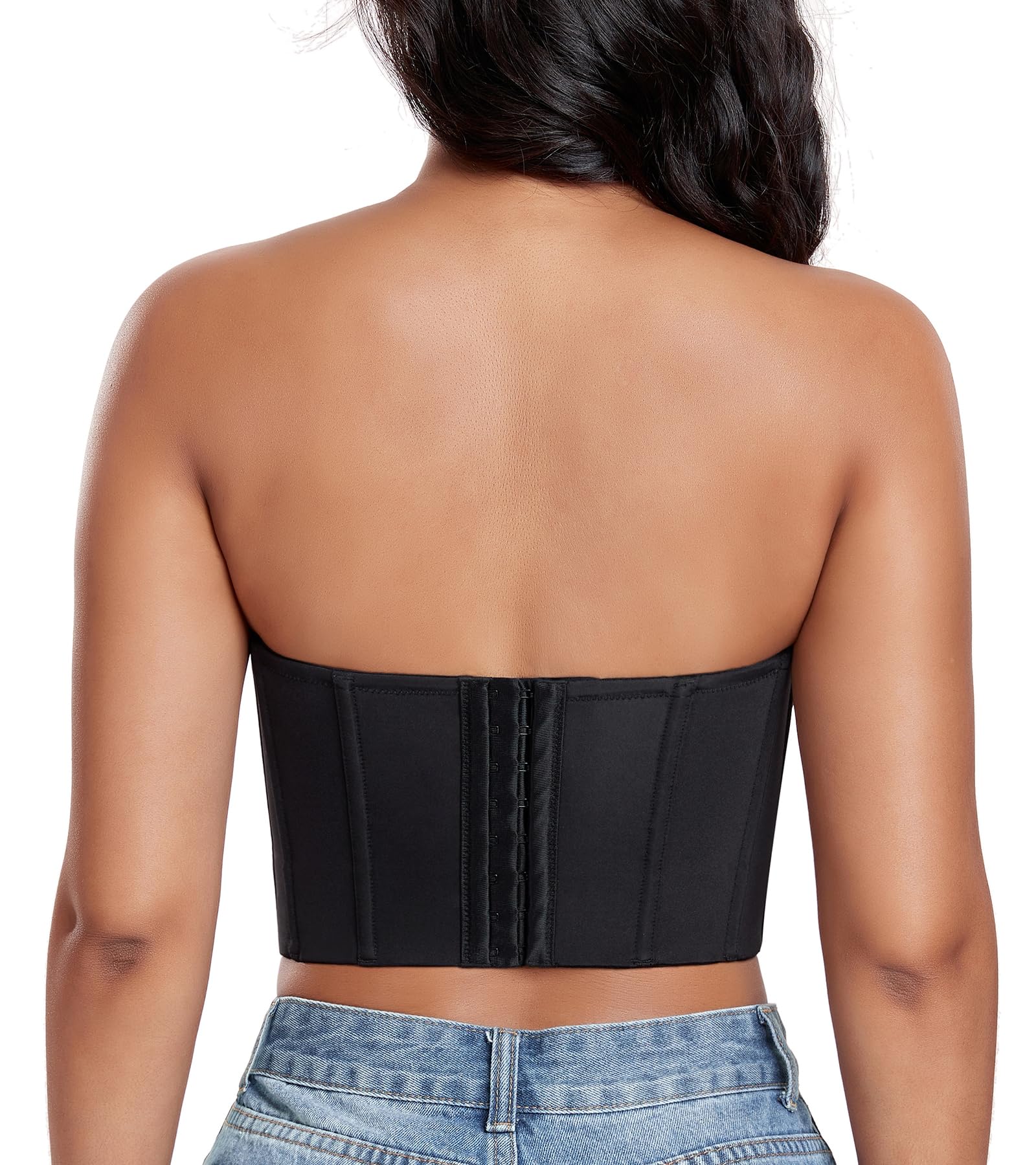 DotVol Soutien-gorge push-up sans bretelles pour femme - Sous-vêtement gainant avec armatures - Grande taille - Maintien fort