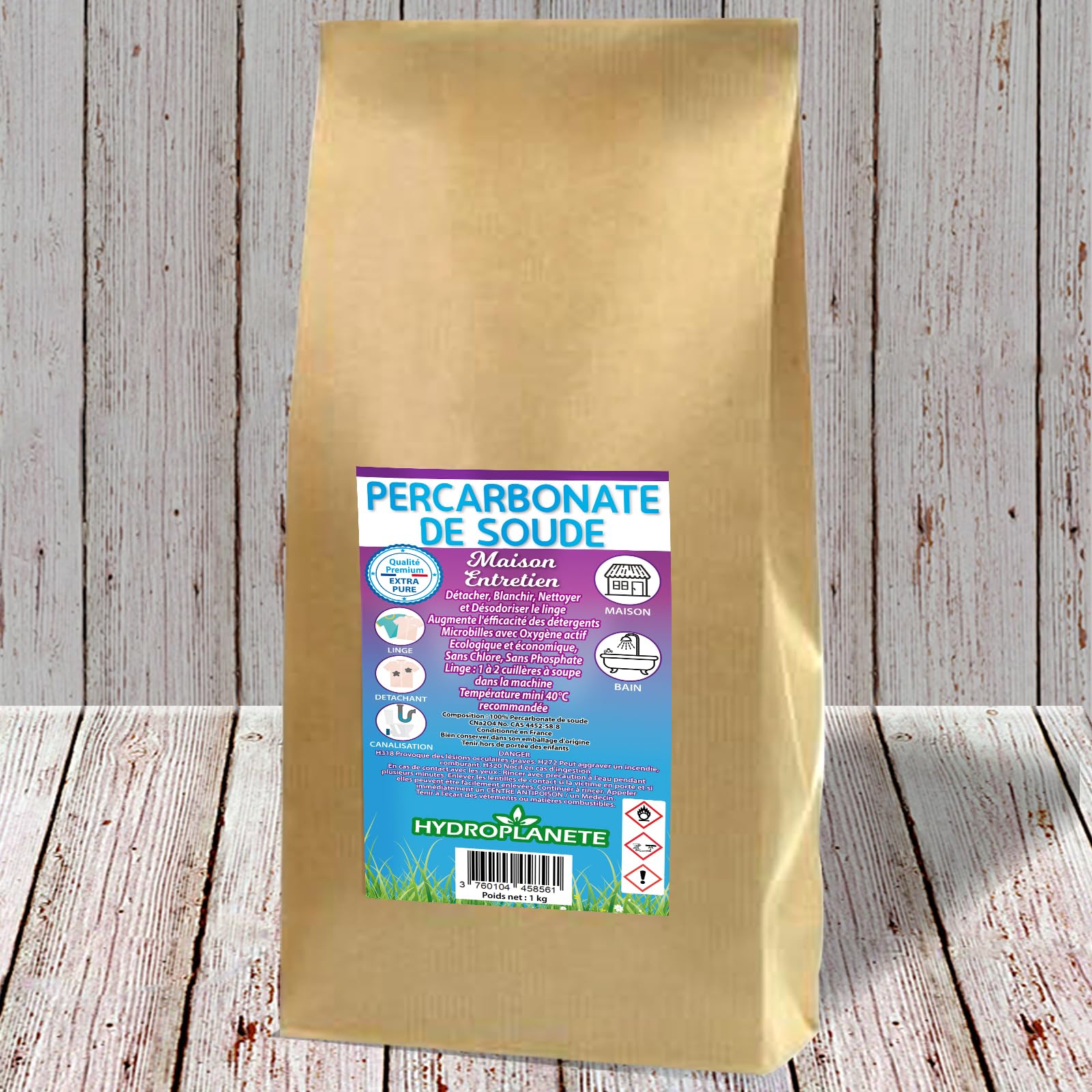 HYDROPLANETE Percarbonate de Soude 1kg 1,5kg 2,5kg 5kg 10kg 20kg - Haute pureté - Blanchissant écologique et polyvalent - pour une maison éclatante de propreté!
