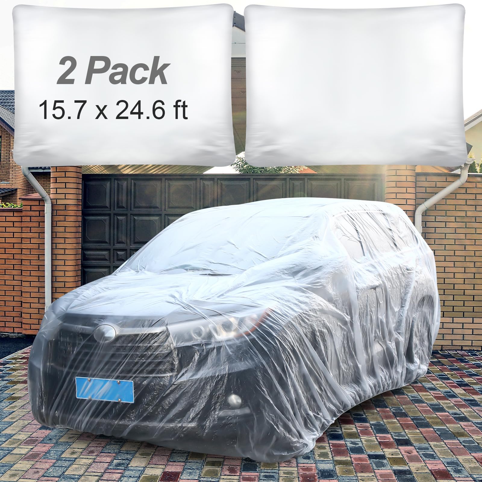 BBTO 2-Pack Universal Plastic Car Covers