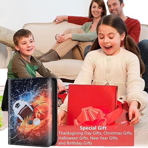 Miniatura 7 de XSHNUO Carpeta de tarjetas, soporte para álbum de tarjetas coleccionables de 4 bolsillos con 55 fundas extraíbles, funda de transporte compatible