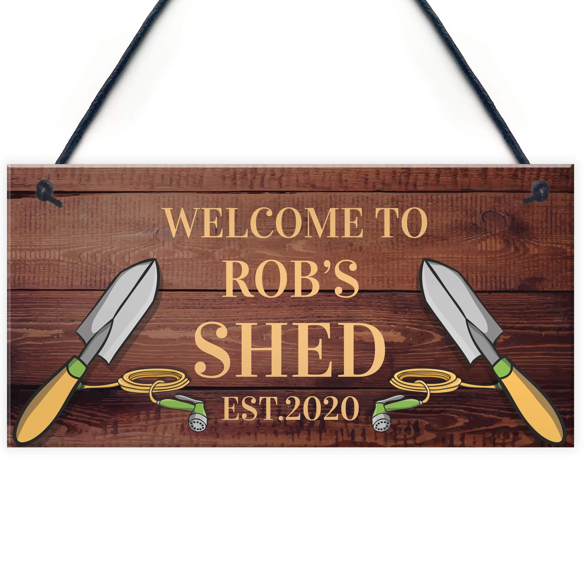 RED OCEAN PERSONALISED Shed Sign Gift For Men Garden Shed Allotment Greenhouse Sign