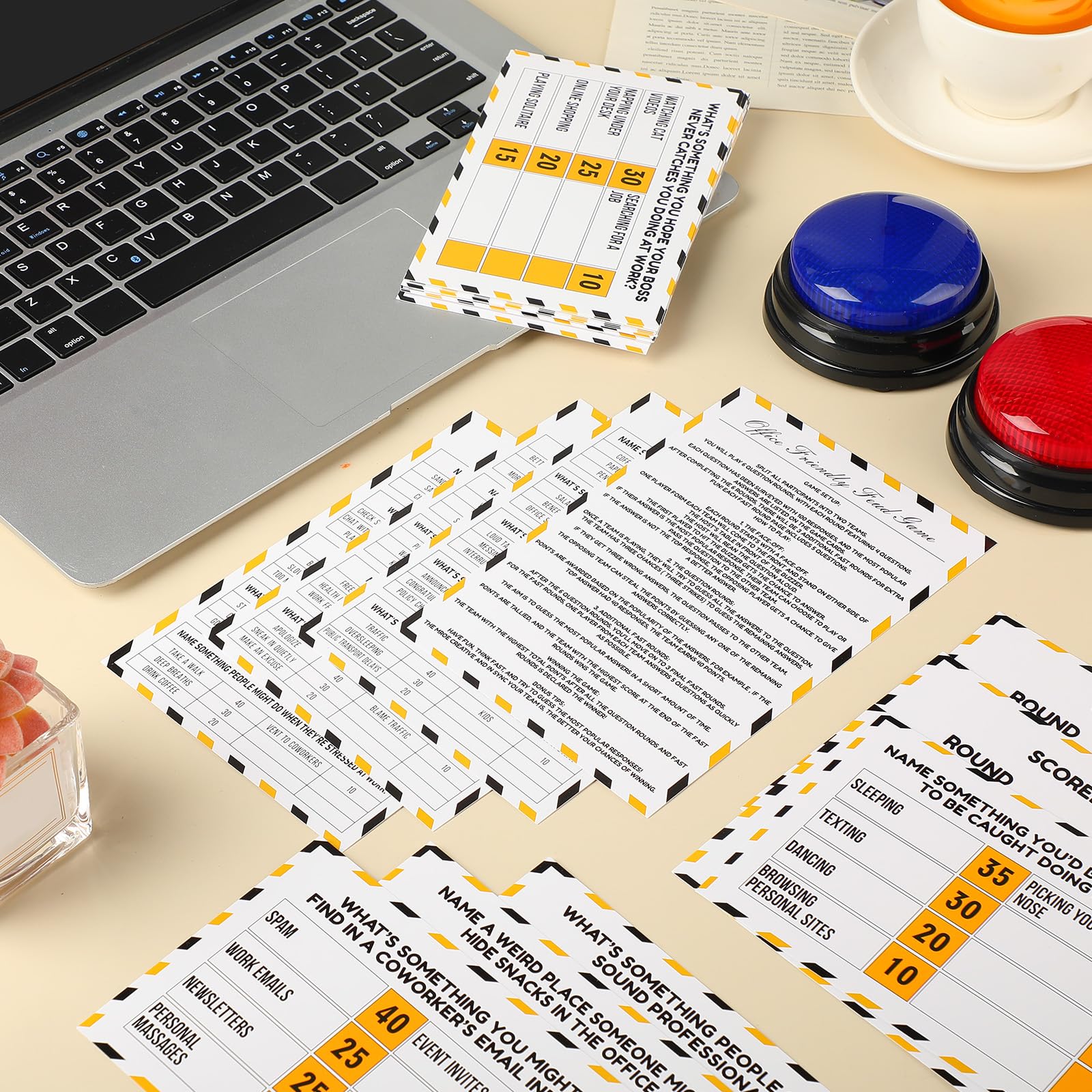 Gioco di feud amichevole per feste in ufficio con 2 cicalini di risposta, carte feud building per giochi in famiglia notte divertente quiz per gruppi di colleghi di lavoro