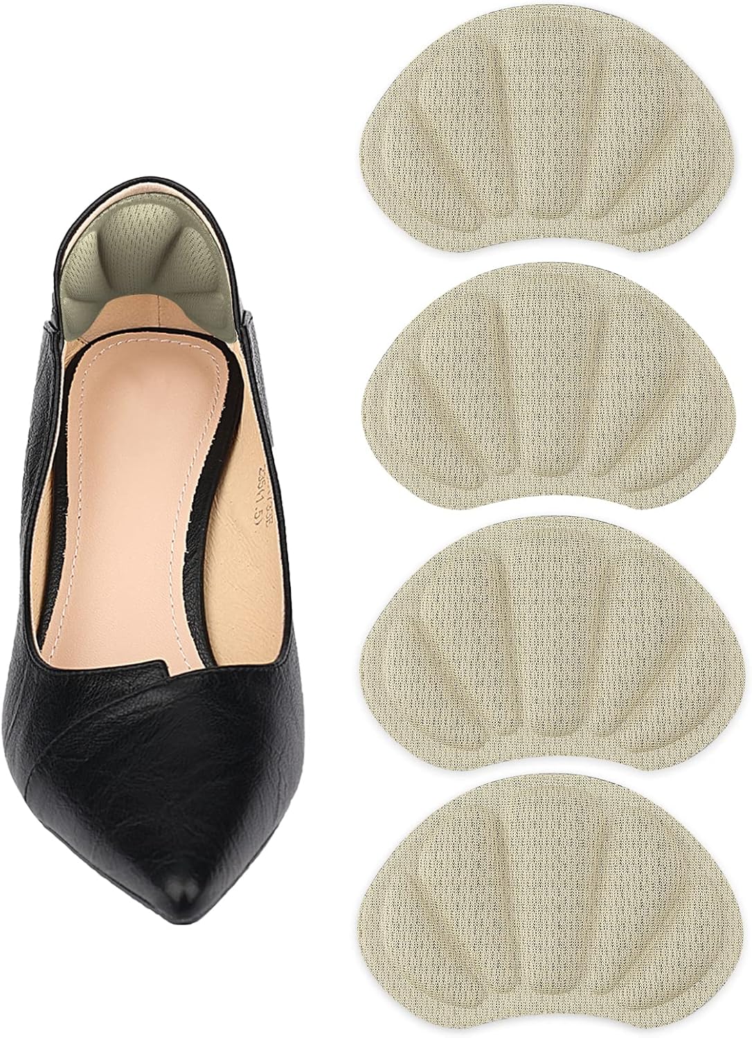 2 Pairs Heel Pads, Comfortable Heel Cushion Inserts Shoes Too Big