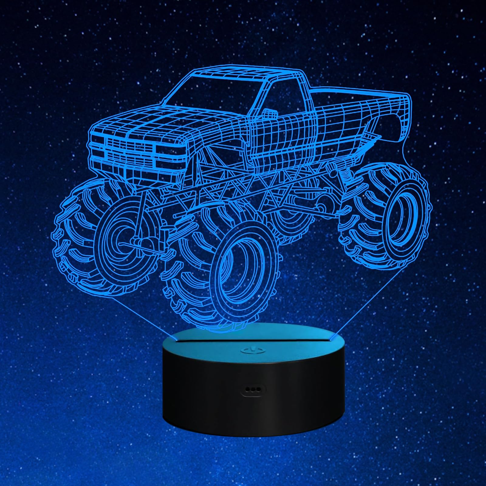 OraTrade Monster Truck 3D Night Light for Kids,7 Colour Changing LED Bedside Lamp,Touch Control Night Light with USB Rechargeable & Battery Powered,Gift for Boys Girls Children Truck Lovers — image 1