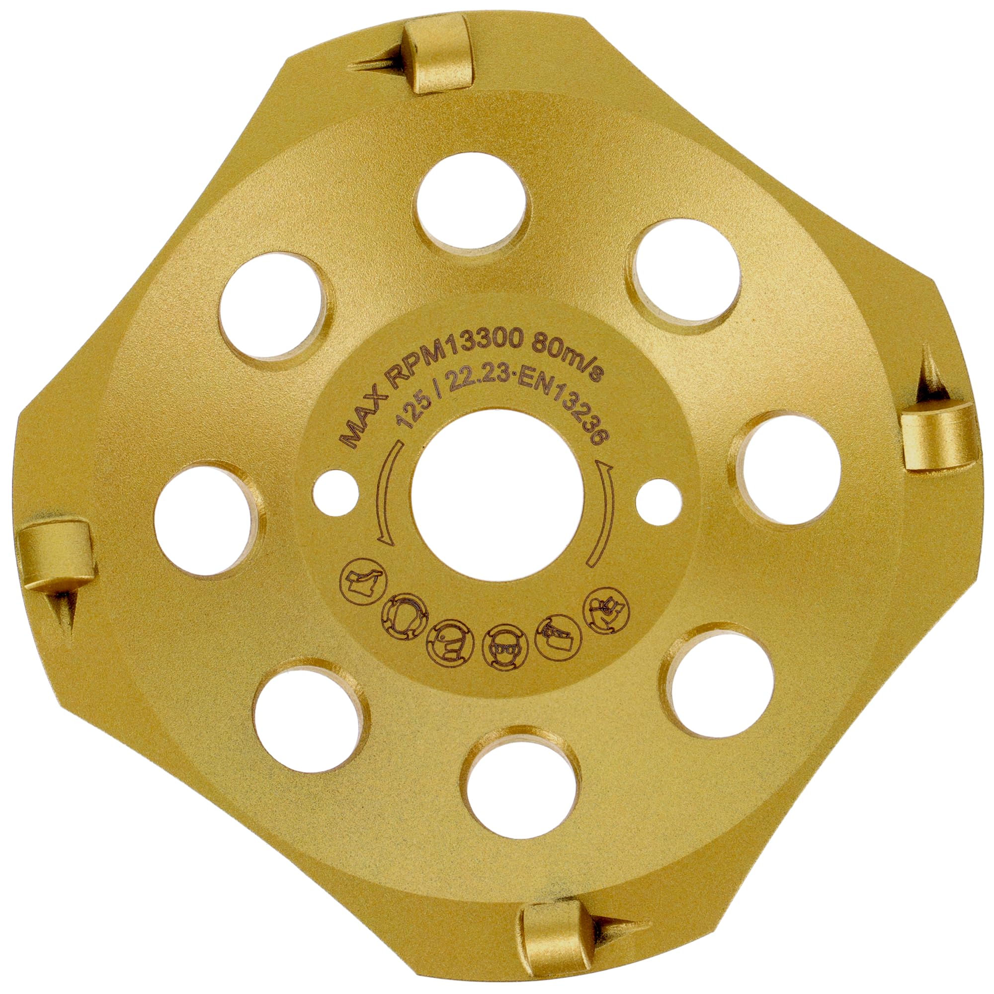 PRODIAMANT PKD - Muela de diamante para amoladora angular de hormigón, 125 mm, 4 segmentos para hormigón, pavimento y revestimientos adhesivos