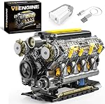 V8 Engine Building Kit that Runs, Build Your Own MOC Mini V8 Engine Model Toy for Adults, Compatible with Lego Car Set, STEM Building Project for Teens & Boys 8-14+ (703 PCS)