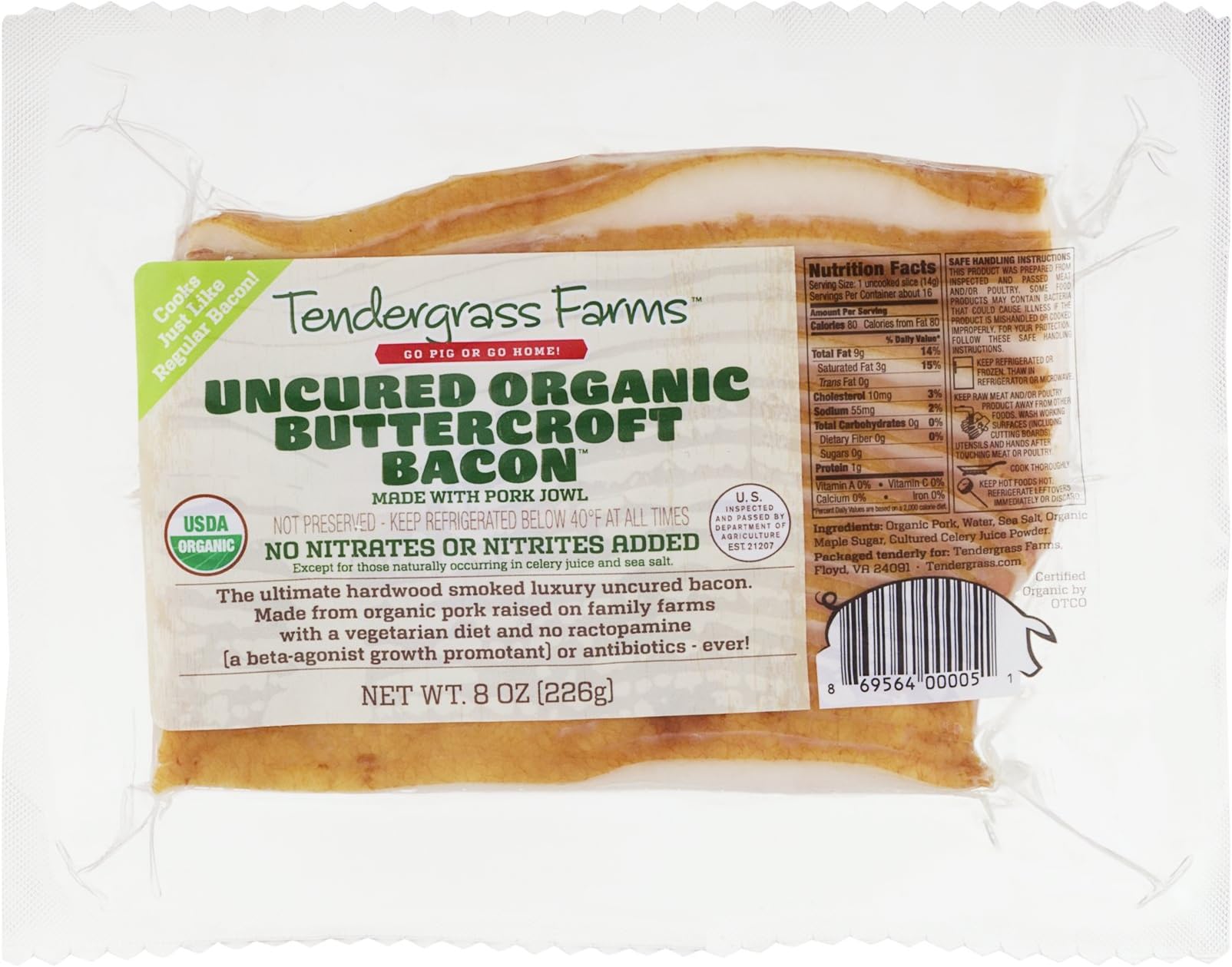 Organic Buttercroft Bacon (6 pack)