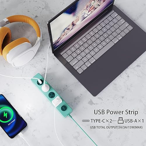 Miniatura 3 de SOLL IPX9 - Regleta de alimentación para exteriores resistente a la intemperie, protector de sobretensiones con 3 salidas y 3 puertos de carga USB