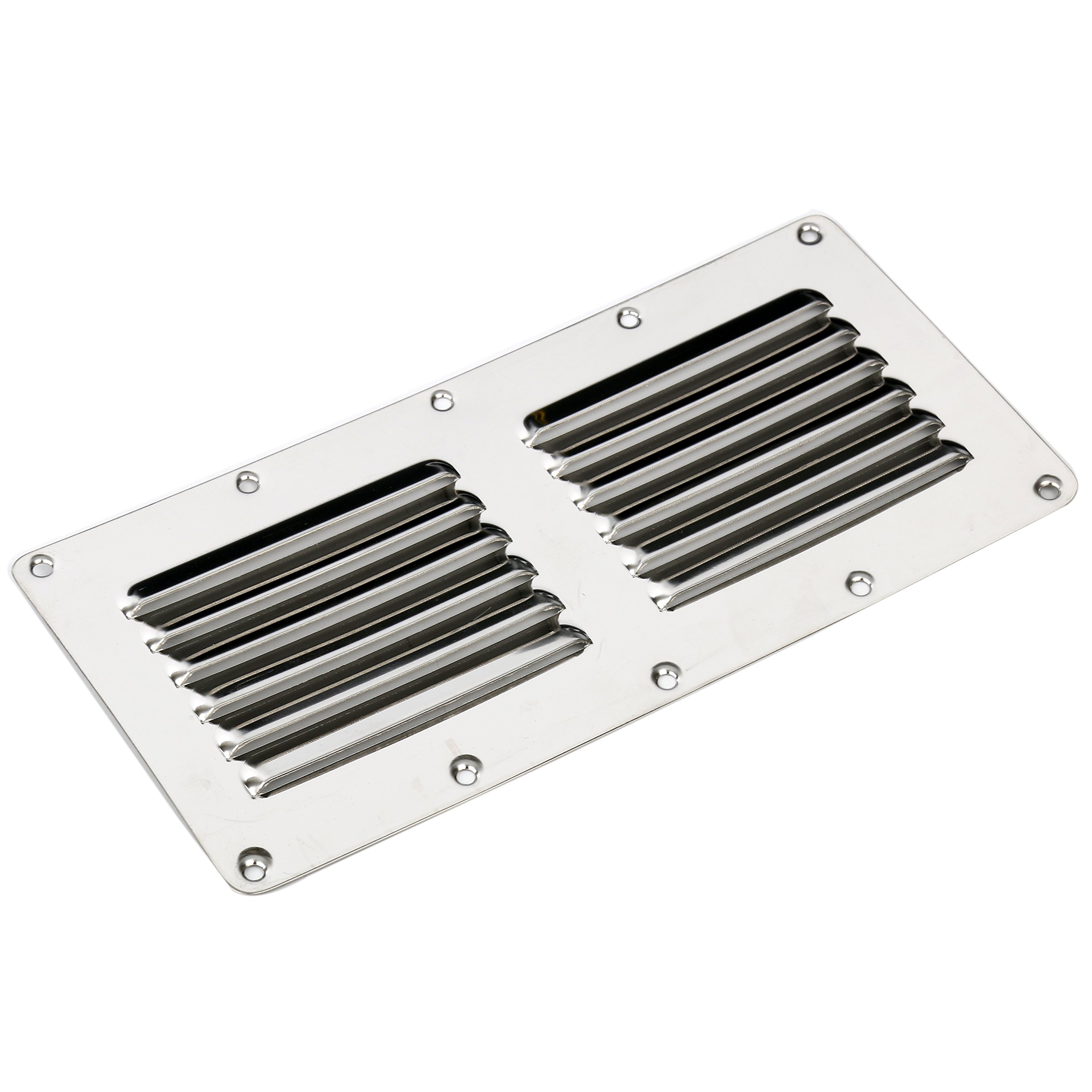 Amarine Made Stainless Steel Stamped Louvered Vent - Rectangular Marine Vents 4-1/2" X 9" - 07723S