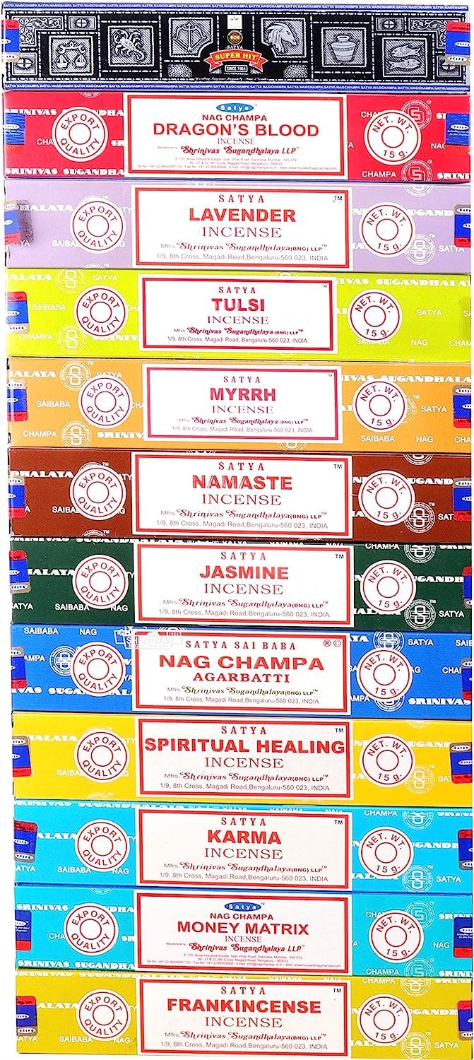 Aspect Satya Natural Premium Handcrafted Incense Sticks - Unique Aromatic Fragrances - Variety Pack For Mood Enhancement And Relaxation