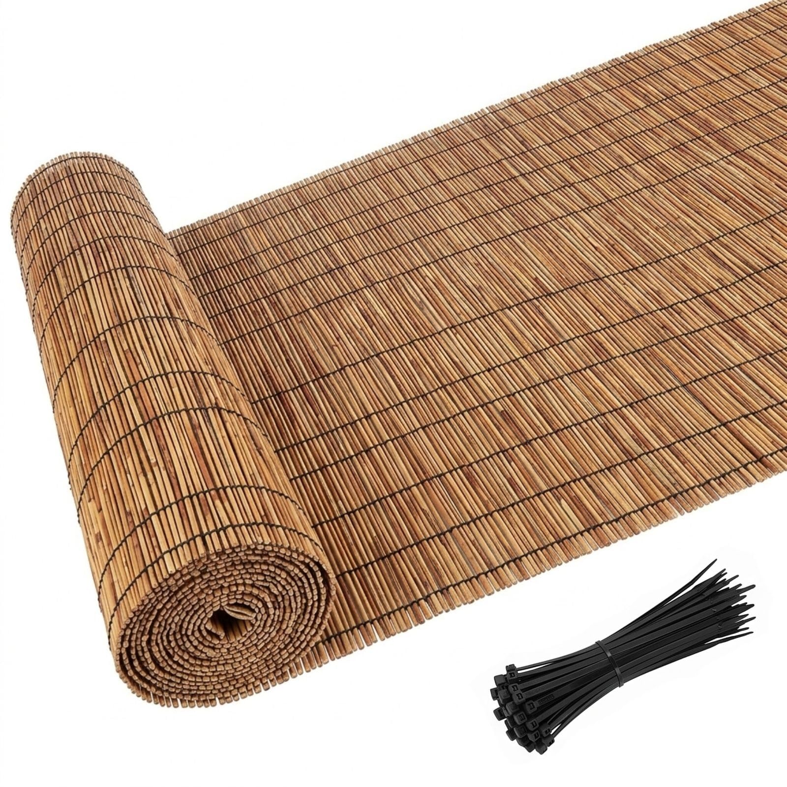 Arella in Canna Cannette Naturale per Recinzione Giardino Esterno 100/120/130/150/160/180 cm Canniccio Ombreggiante Bambu con Fascette per Balcone Piscina Patio Coperture Privacy(H60xL300cm)