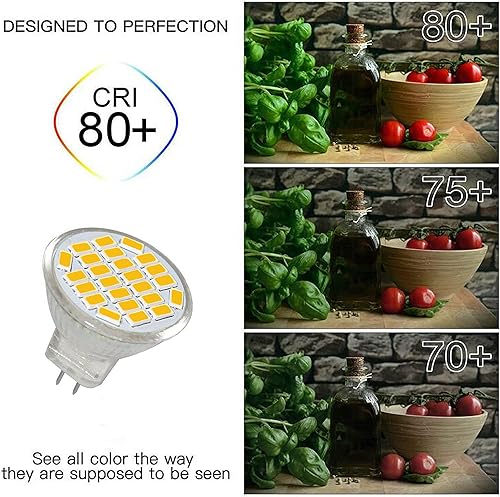 Miniatura 2 de Bombillas LED MR11 de 3 W, base GU4 bi-pines, ángulo de haz de 180°, equivalente a bombillas halógenas de 12 V 20 W, blanco suave de 3000 K para