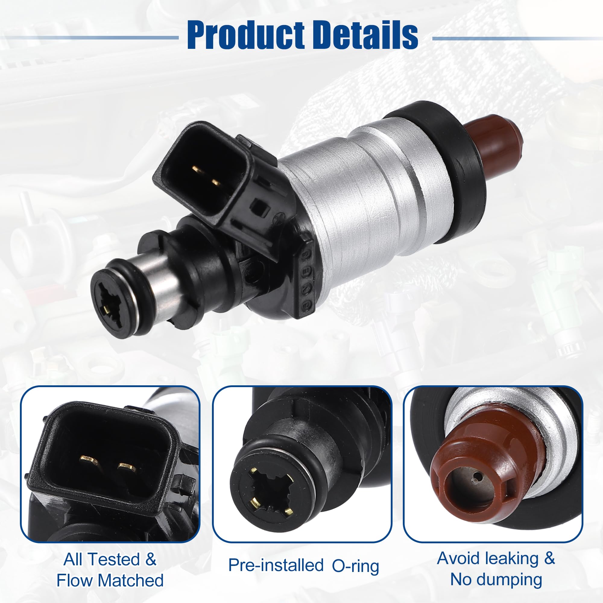 A ABSOPRO Inyector Boquilla Combustible Para Honda Accord Dx 2002 4 Pcs