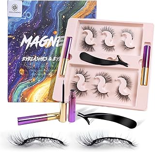 Kit de pestañas magnéticas, 6 juegos de aspec...