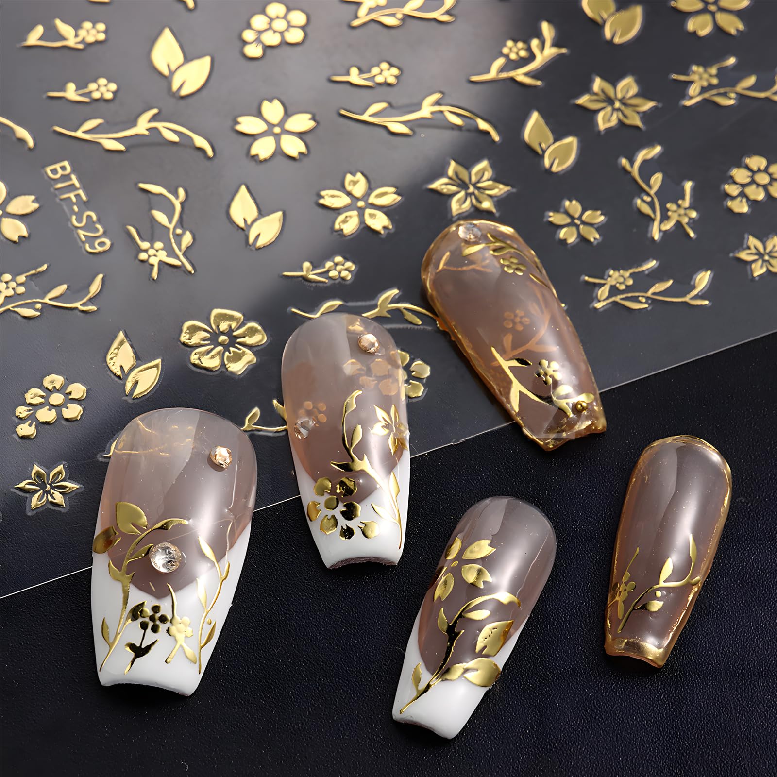 Stickers Autocollants Nail Art Motifs Fleurs Colorées - Neuf France