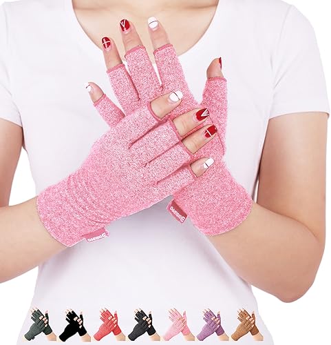 Los guantes de compresión para artritis alivian el dolor reumatoide, RSI, túnel carpiano, guantes de mano con abertura en los dedos para