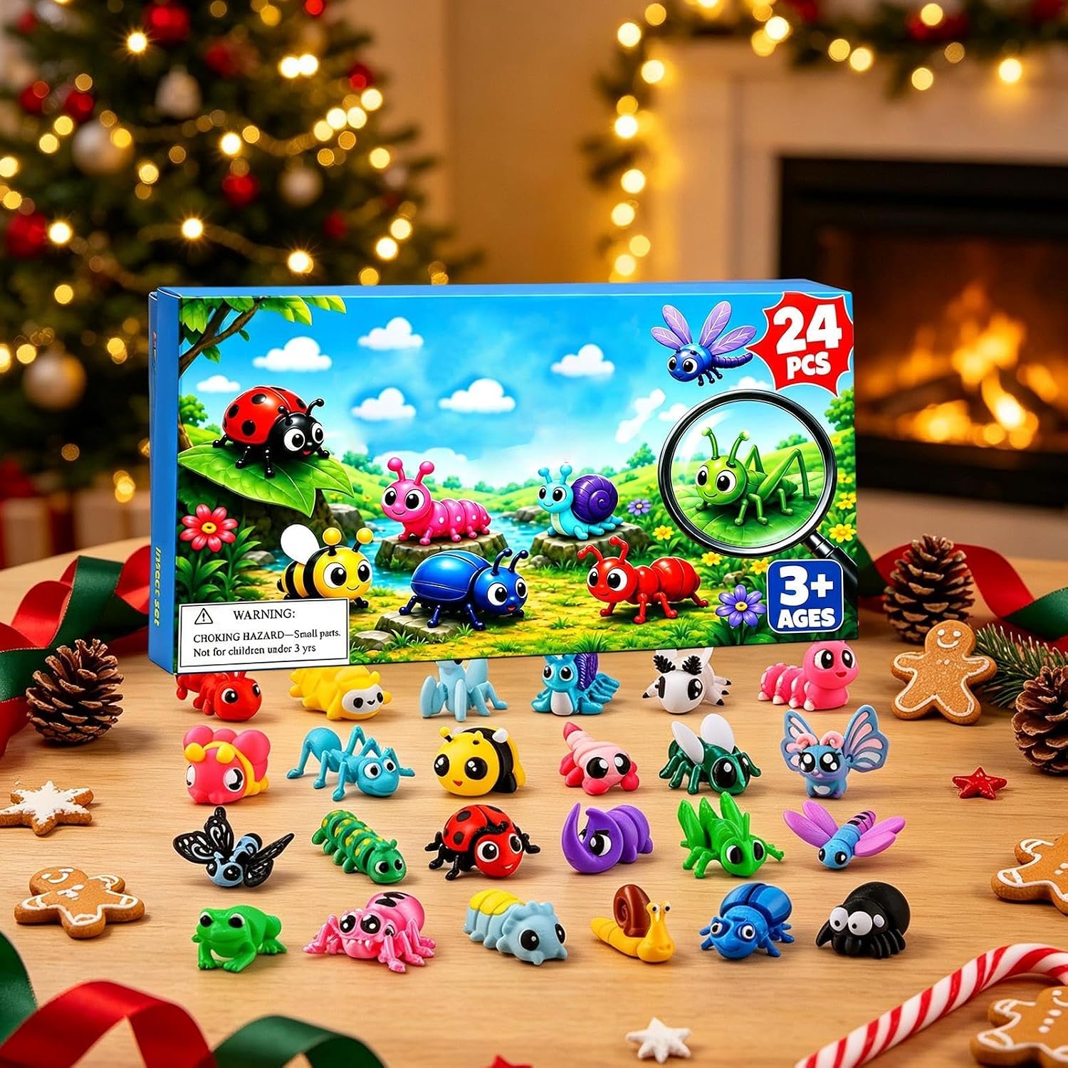 Christmas Ladybugs Countdown Calendar, 3D Printed Animal Toys, Collectible image 3
