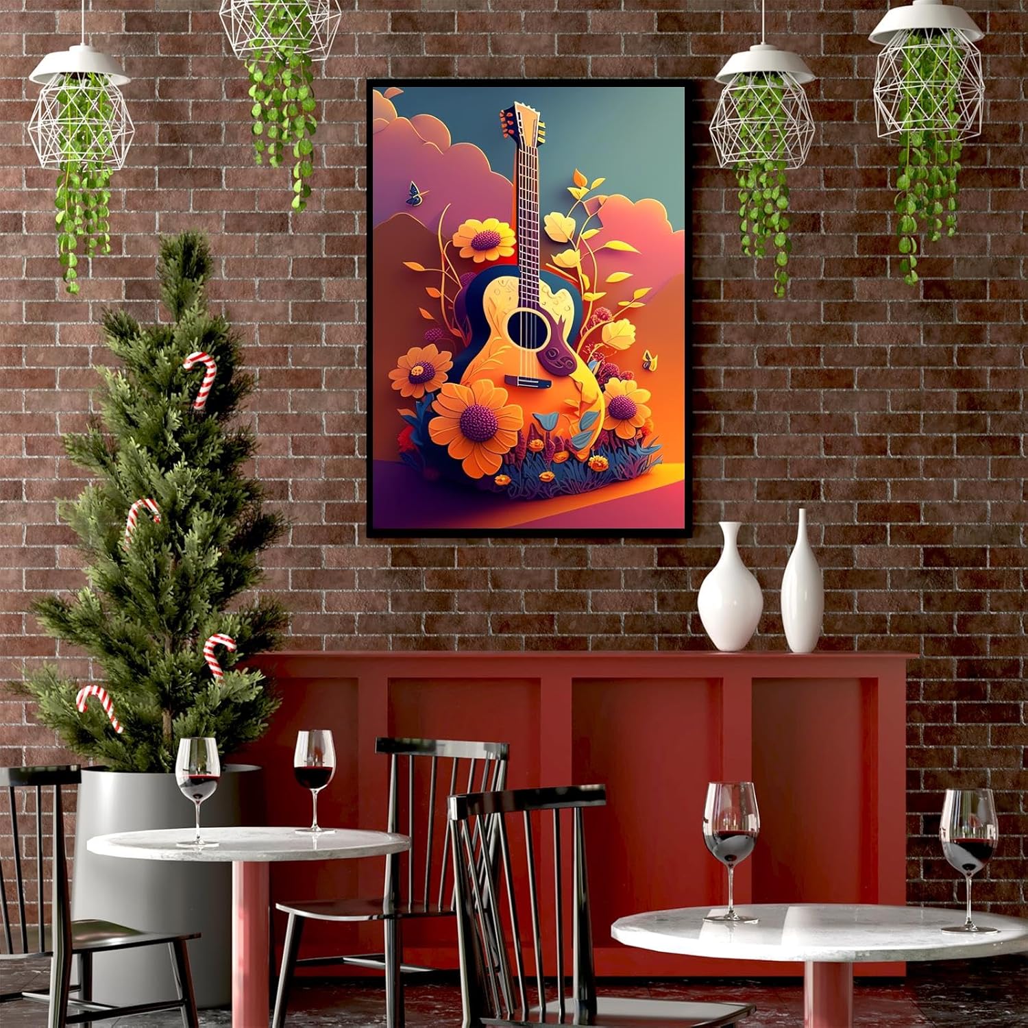 NSUAJOF Diamond Painting Kits DIY Full Round Drill Color Guitar Soft Canvas Personalized Design, Music 5D Art - Cute Home Decor & Great Gift for Others 20x30 Inch