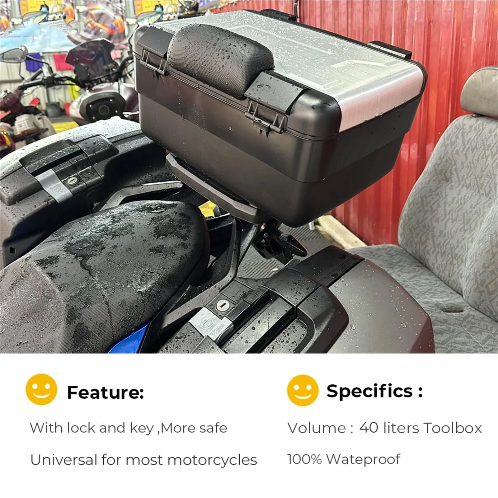 Motorcycle Tail Box Aluminiowy kufer motocyklowy ze stopu aluminium, kufer Vario, do motocykli Honda NC700X, CB500X, CB650F, CB1000R, pasuje do BMW R1200GS, R1250GS motocyklowyTopcase(Silver)