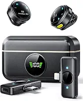 Microfone de lapela sem fio para iPhone/Android Suphyee, microfones de lapela com plugue Lightning/USB-C Plug-Play, alcance de 4,5 m, microfone condensador omnidirecional para gravação de vídeo