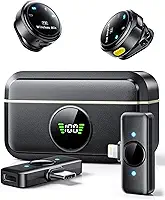 Microfone de lapela sem fio para iPhone/Android Suphyee, microfones de lapela com plugue Lightning/USB-C Plug-Play, alcance de 4,5 m, microfone condensador omnidirecional para gravação de vídeo