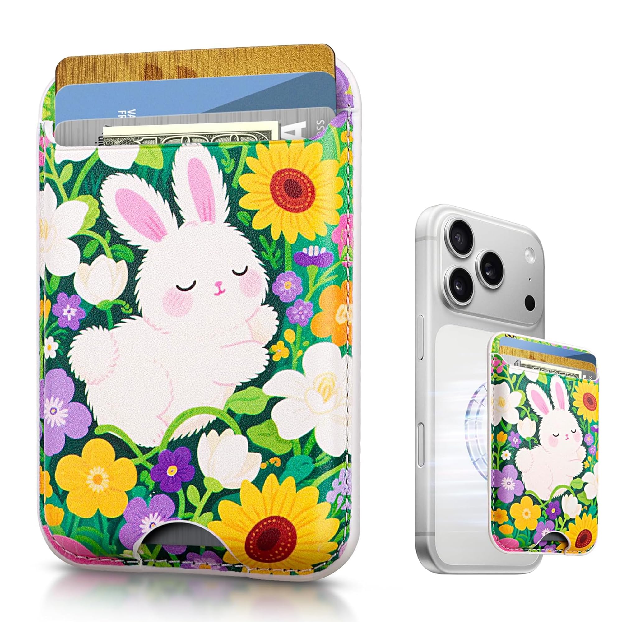 KPNEOL Magnetic Mag-safe Wallet Cell Phone Card Holder for Phone Case