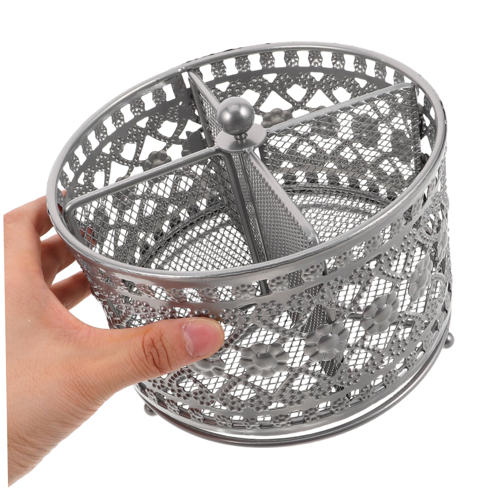 Cabilock Support Égouttoir Rotatif Creux pour Baguettes Ustensiles Cuisine Organiseur Métallique Multifonction avec Drainage Facile Porte Stylo Bureau et Rangement Couverts Restaurants et