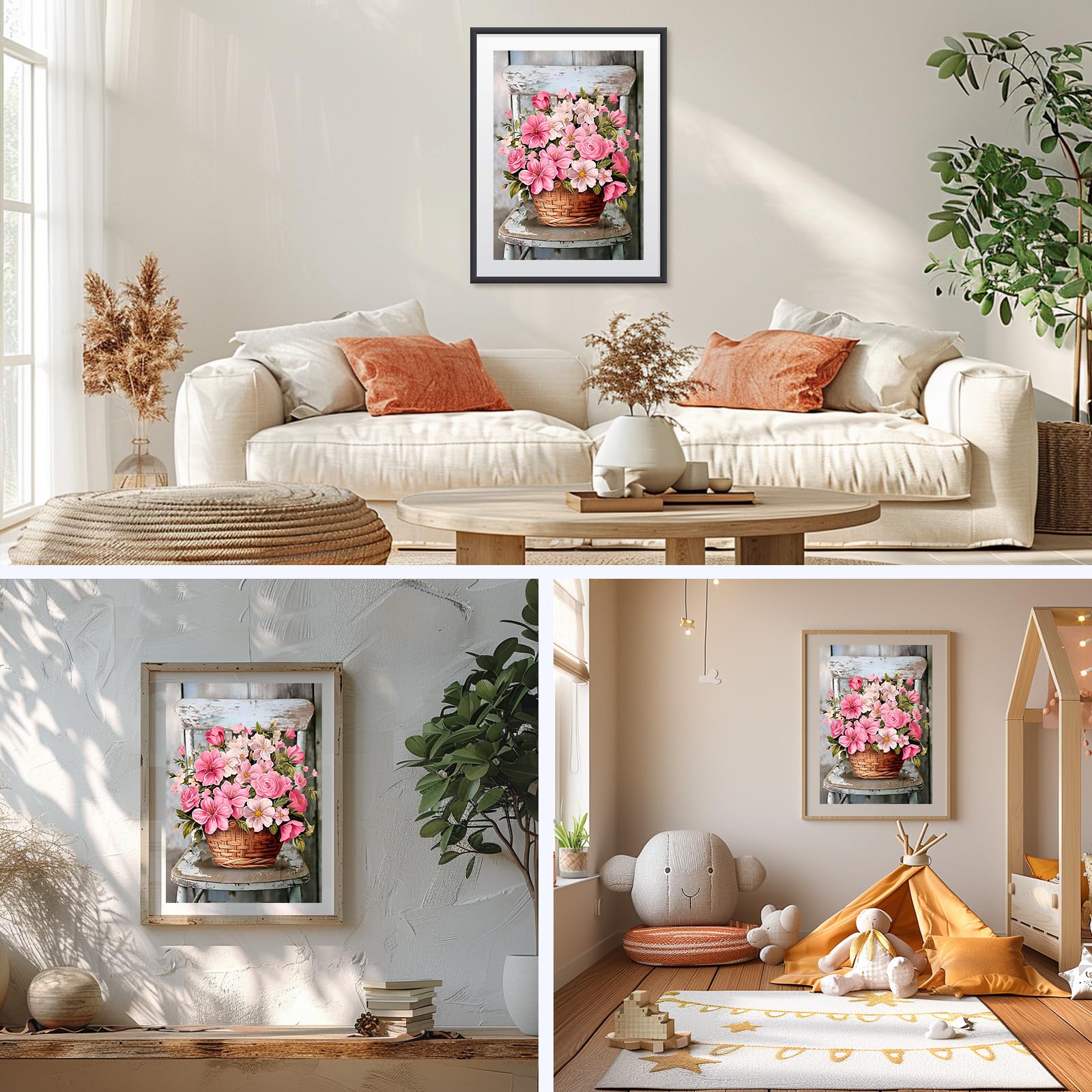 NAIMOER Flowers Diamond Painting Kit For Adults - Full Drill 5D DIY Craft, 30x40cm, Welcome Design - View #10