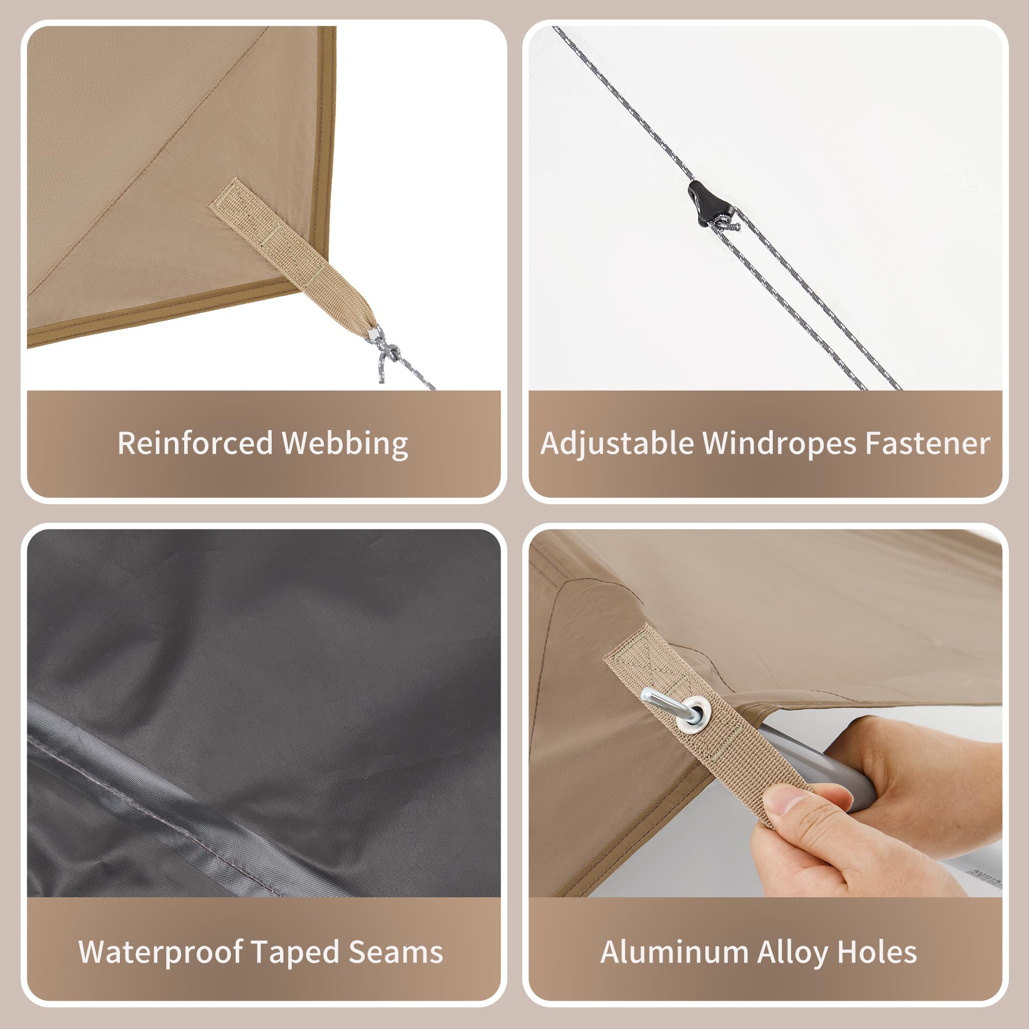 Naturehike Telone per tenda da campeggio con pali, impermeabile in poliuretano 18000 mm+, anti-UV UPF2000+, protezione solare e pioggia, tenda da campeggio per feste all'aperto, picnic (4 x 2,9 m)