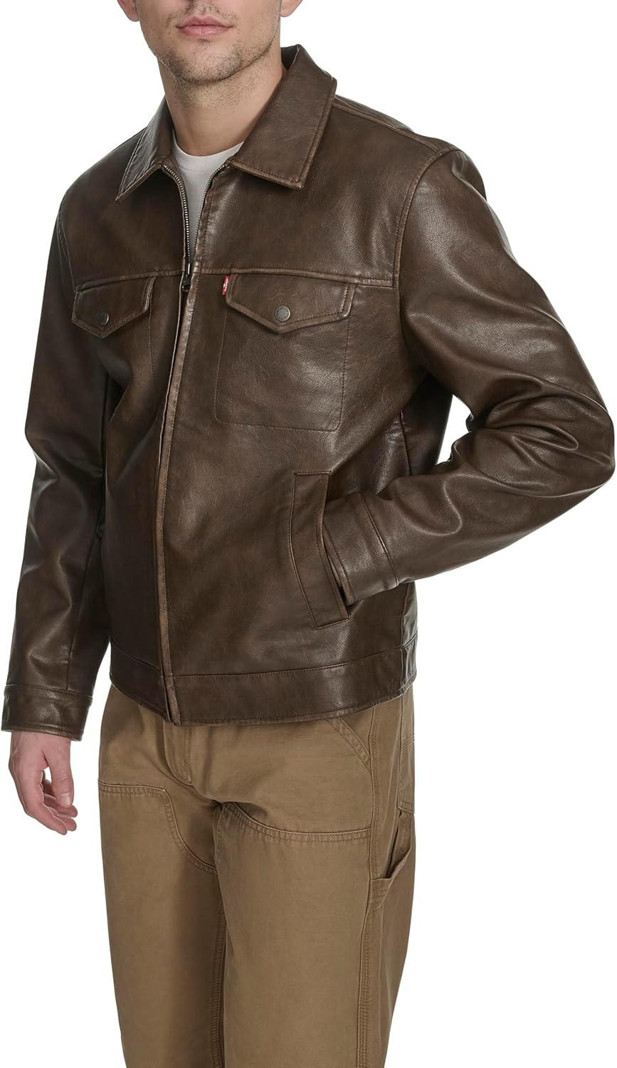 Levi's Men's Faux Leather Modern Trucker Jacket - Image 2