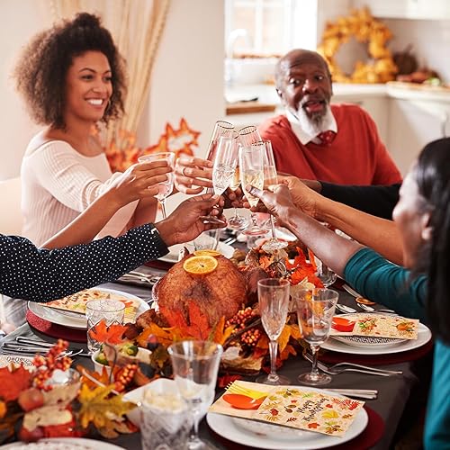 Miniatura 7 de Zhanmai 48 piezas de cubiertos de Acción de Gracias con hojas de arce Give Things, juego de bolsillo de papel para utensilios de Acción de Gracias